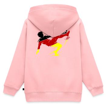 Fallrückzieher Deutschland Fussball - Kinder Premium Organic Zip Hoodie - Rosa - Hinten - AI Model Kid Female (0cm)