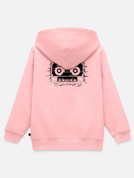 Musik Kassette - Kinder Premium Organic Zip Hoodie - Rosa