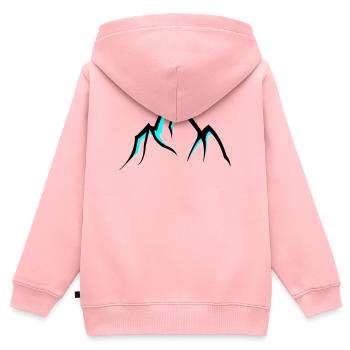 Berge Gebirge - Kinder Premium Organic Zip Hoodie - Rosa - Hinten - AI Model Kid Female (0cm)