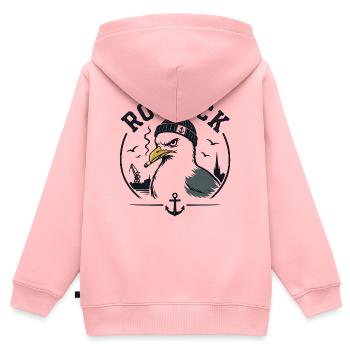 Rostock Möwe mit Pfeife - Kinder Premium Organic Zip Hoodie - Rosa - Hinten - AI Model Kid Female (0cm)