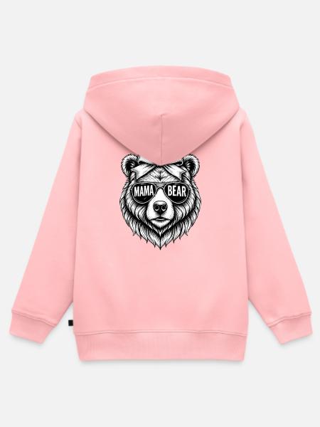 Mama Bear - Kinder Premium Organic Zip Hoodie - Rosa