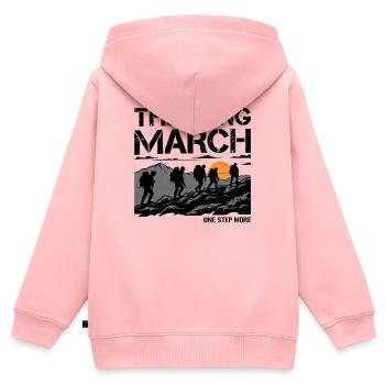 Der Lange Marsch Bergsteiger-Trek - Kinder Premium Organic Zip Hoodie - Rosa - Hinten - AI Model Kid Female (0cm)