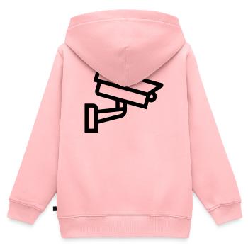 Kamera - Kinder Premium Organic Zip Hoodie - Rosa - Hinten - AI Model Kid Female (0cm)
