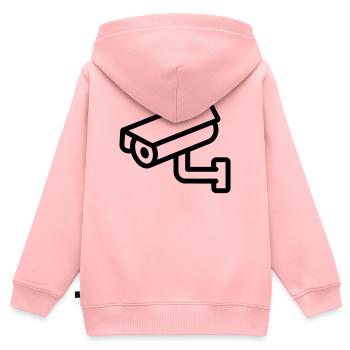 caméra de surveillance - Sweat Premium à capuche zippé enfant bio - rose - Dos - AI Model Kid Female (0cm)