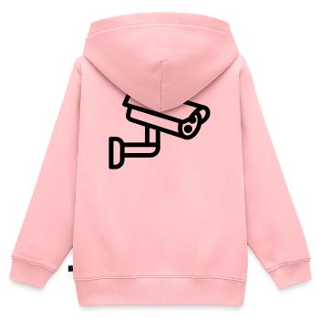 Kamera - Kinder Premium Organic Zip Hoodie - Rosa - Hinten - AI Model Kid Female (0cm)
