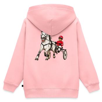 Trotter funny - Kids Premium Organic Zip-up Hoodie - rose - Back - AI Model Kid Female (0cm)