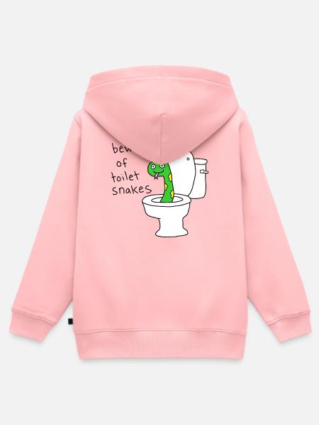Vorsicht vor Toilettenschlangen - Kinder Premium Organic Zip Hoodie - Rosa