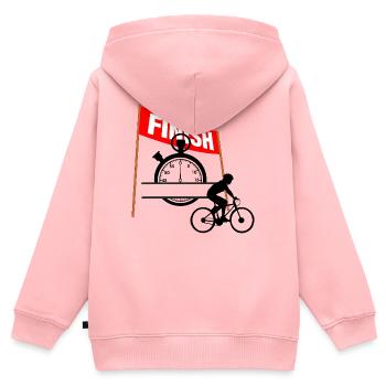 Persönliche Zeit im Radsport - Kinder Premium Organic Zip Hoodie - Rosa - Hinten - AI Model Kid Female (0cm)