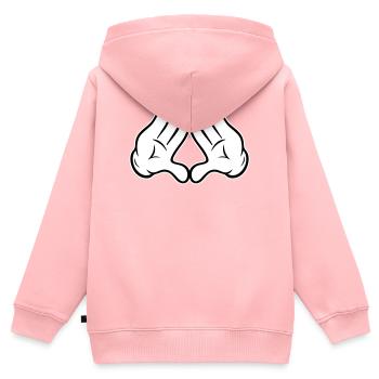 Hände Diamant Pyramide Dreieck Raute Comic Style  - Kinder Premium Organic Zip Hoodie - Rosa - Hinten - AI Model Kid Female (0cm)