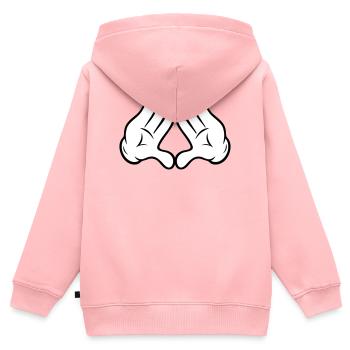 Comic Style Hände Diamant Pyramide Dreieck Raute - Kinder Premium Organic Zip Hoodie - Rosa - Hinten - AI Model Kid Female (0cm)