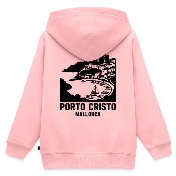 Porto Cristo - Kinder Premium Organic Zip Hoodie - Rosa - Hinten - AI Model Kid Female (0cm)