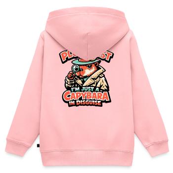 Plot Twist Capybara Detective - Kids Premium Organic Zip-up Hoodie - rose - Back - AI Model Kid Female (0cm)