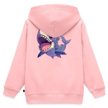 Weißer Haie Weißer Hai - Kinder Premium Organic Zip Hoodie - Rosa - Hinten - AI Model Kid Female (0cm)