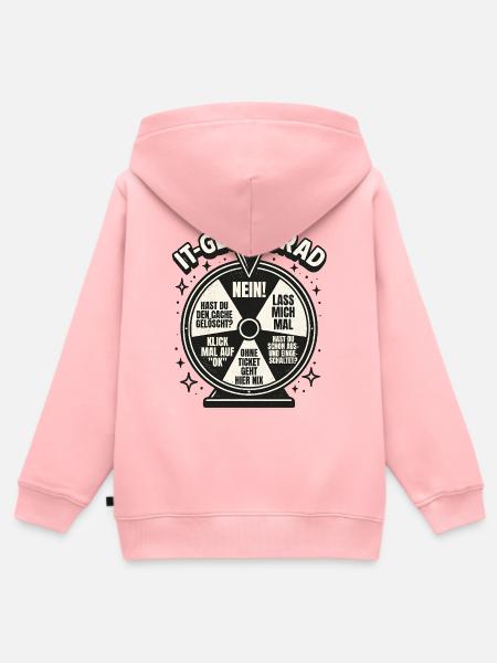IT-Glücksrad Tech-Wortwitz Runde - Kinder Premium Organic Zip Hoodie - Rosa