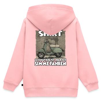 Nostalgie Simson T– Zweitakt-Liebe für Simson-Besi - Kinder Premium Organic Zip Hoodie - Rosa - Hinten - AI Model Kid Female (0cm)
