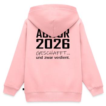 ABITUR 26 - Kinder Premium Organic Zip Hoodie - Rosa - Hinten - AI Model Kid Female (0cm)