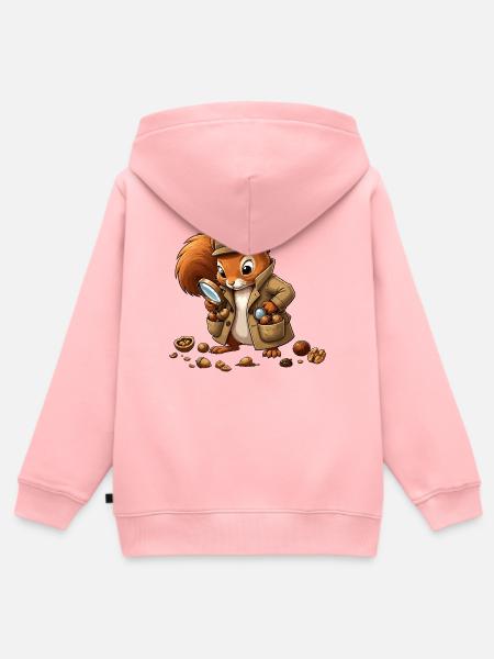 Detektiv Eichhörnchen Mantel - Kinder Premium Organic Zip Hoodie - Rosa
