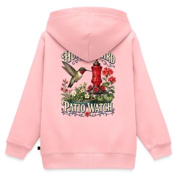 HUMMINGBIRD PATIO WATCH - Kinder Premium Organic Zip Hoodie - Rosa - Hinten - AI Model Kid Female (0cm)