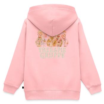 Therapiegruppe Hühner Lounge - Kinder Premium Organic Zip Hoodie - Rosa - Hinten - AI Model Kid Female (0cm)