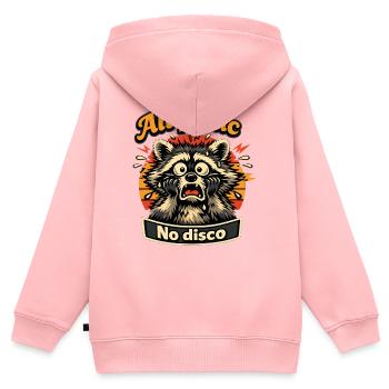 Toute panique Pas de raton laveur disco - Sweat Premium à capuche zippé enfant bio - rose - Dos - AI Model Kid Female (0cm)