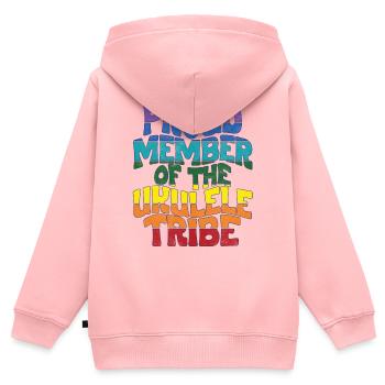 Proud Member of the Ukulele Tribe - Kinder Premium Organic Zip Hoodie - Rosa - Hinten - AI Model Kid Female (0cm)