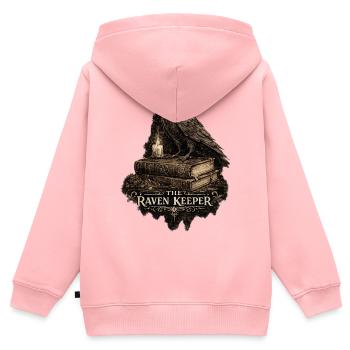 The Raven Keeper - Kids Premium Organic Zip-up Hoodie - rose - Back - AI Model Kid Female (0cm)