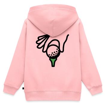 Golfball Abschlag Tee Golfsport Golfclub Golfer - Kinder Premium Organic Zip Hoodie - Rosa - Hinten - AI Model Kid Female (0cm)