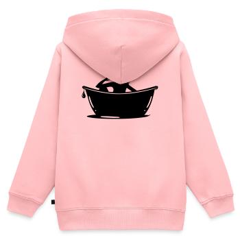Entretien de la baignoire - Sweat Premium à capuche zippé enfant bio - rose - Dos - AI Model Kid Female (0cm)