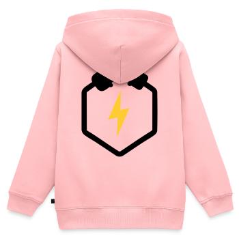 Elektriker Stecker Energie Blitz Logo - Kinder Premium Organic Zip Hoodie - Rosa - Hinten - AI Model Kid Female (0cm)
