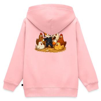 Fuchs Sicherheitsheld Hof - Kinder Premium Organic Zip Hoodie - Rosa - Hinten - AI Model Kid Female (0cm)