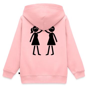 Freundschaft Mädels Beste Freundin - Kinder Premium Organic Zip Hoodie - Rosa - Hinten - AI Model Kid Female (0cm)