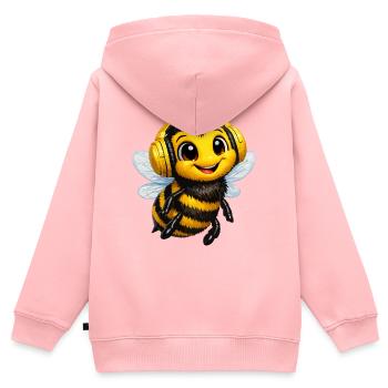 Mit Kopfhörern - Kinder Premium Organic Zip Hoodie - Rosa - Hinten - AI Model Kid Female (0cm)