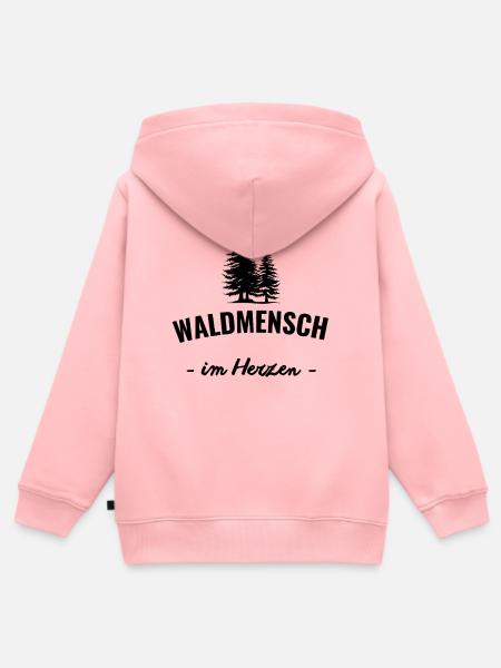 Waldmensch im Herzen - Kinder Premium Organic Zip Hoodie - Rosa