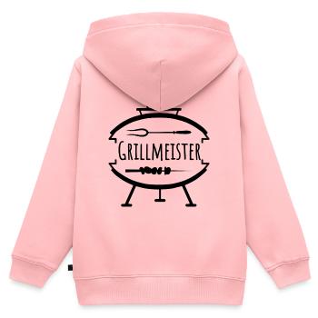 Grillmeister - Kinder Premium Organic Zip Hoodie - Rosa - Hinten - AI Model Kid Female (0cm)