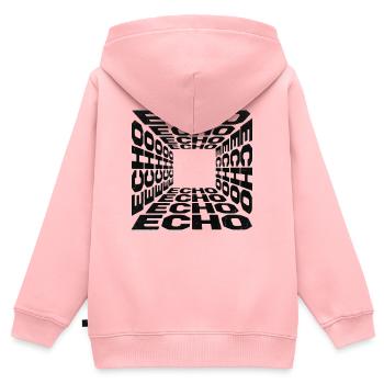 Tunnel hallt typografisches Muster wider - Kinder Premium Organic Zip Hoodie - Rosa - Hinten - AI Model Kid Female (0cm)