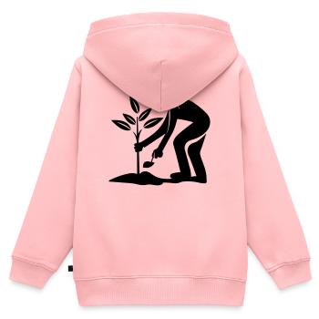 Einpflanzen Umwelt Naturschutz - Kinder Premium Organic Zip Hoodie - Rosa - Hinten - AI Model Kid Female (0cm)