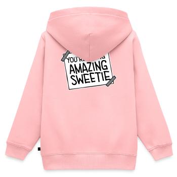 You're Doing Amazing Sweetie Lustig Ermutigend - Kinder Premium Organic Zip Hoodie - Rosa - Hinten - AI Model Kid Female (0cm)