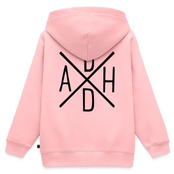 ADHD - Kids Premium Organic Zip-up Hoodie - rose - Back - AI Model Kid Female (0cm)
