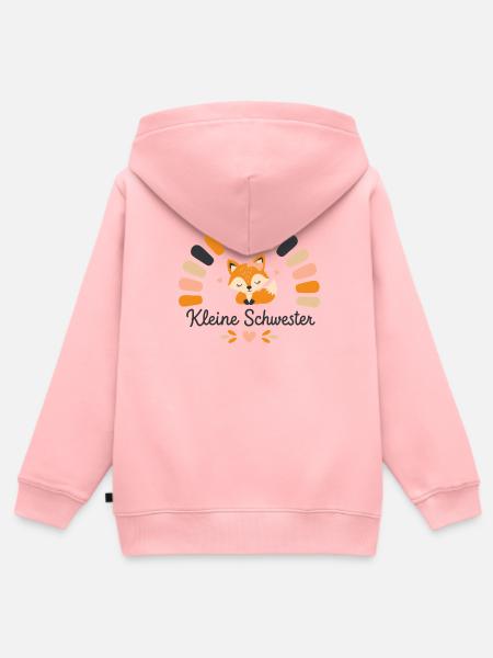 Boho Geschwistermotiv | Waldtier Design - Kinder Premium Organic Zip Hoodie - Rosa