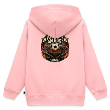 Anpfiff am Rost 2026 Fußball Grillen BBQ Shirt - Kinder Premium Organic Zip Hoodie - Rosa - Hinten - AI Model Kid Female (0cm)