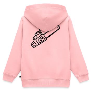 tronçonneuse - Sweat Premium à capuche zippé enfant bio - rose - Dos - AI Model Kid Female (0cm)