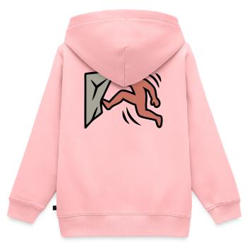 Bloc, Escalade, Escalade, Bloc, Sports de bloc - Sweat Premium à capuche zippé enfant bio - rose - Dos - AI Model Kid Female (0cm)