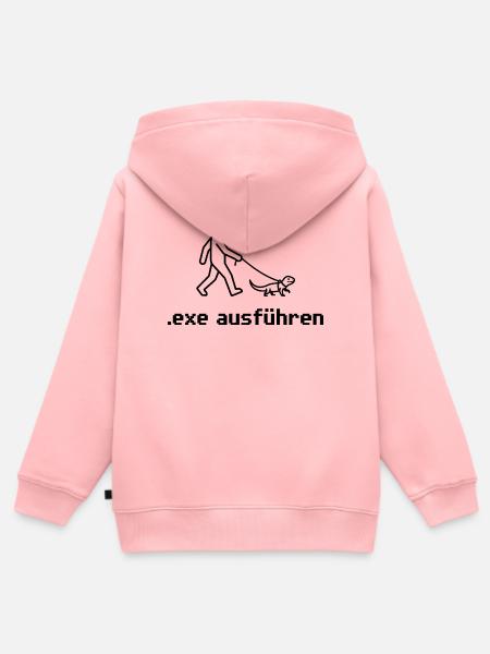 Exe Echse ausfuehren Admin Sysadmin Geschenk - Kinder Premium Organic Zip Hoodie - Rosa