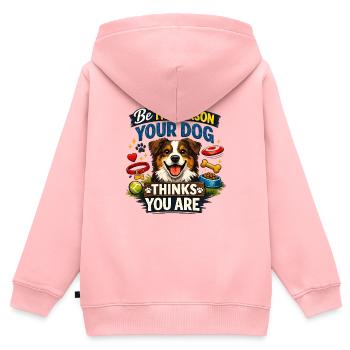 Hundeliebe Loyalität Motivation Zitat positive Stimmung - Kinder Premium Organic Zip Hoodie - Rosa - Hinten - AI Model Kid Female (0cm)