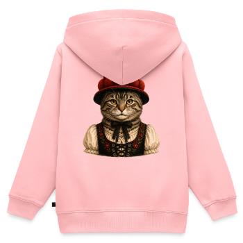 Chat de la Forêt-Noire avec Bollenhut - Sweat Premium à capuche zippé enfant bio - rose - Dos - AI Model Kid Female (0cm)