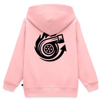 Turbo Boost Tuning - Kinder Premium Organic Zip Hoodie - Rosa - Hinten - AI Model Kid Female (0cm)