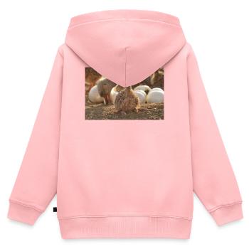 Straußenkücken im Nest - Kinder Premium Organic Zip Hoodie - Rosa - Hinten - AI Model Kid Female (0cm)