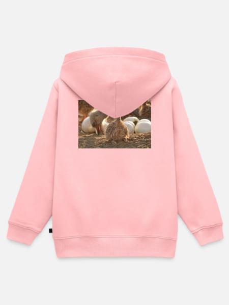 Straußenkücken im Nest - Kinder Premium Organic Zip Hoodie - Rosa