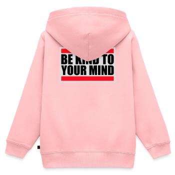 Be Kind To Your Mind Lustig Psychisch Gesund Logo - Kinder Premium Organic Zip Hoodie - Rosa - Hinten - AI Model Kid Female (0cm)