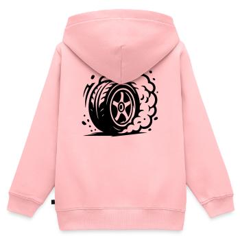 Autoreifen Driften Symbol - Kinder Premium Organic Zip Hoodie - Rosa - Hinten - AI Model Kid Female (0cm)